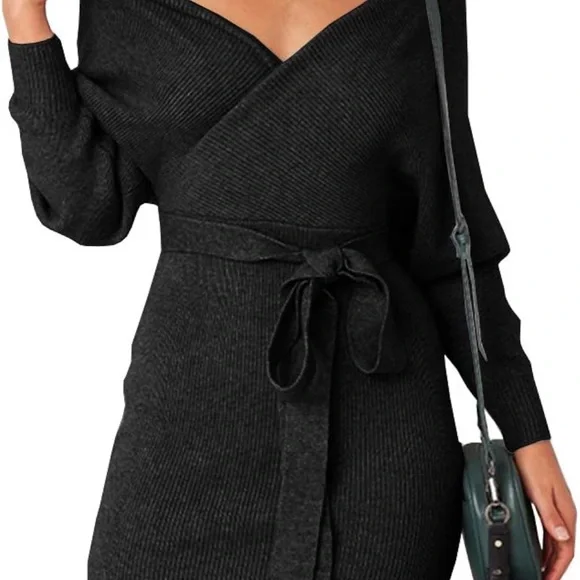 New Black Sweater Dress Size Medium - Picture 2 of 9